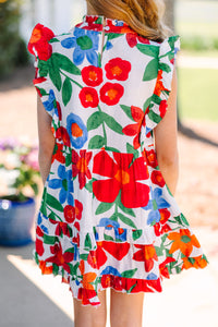 Girls: A True Beauty White Floral Dress