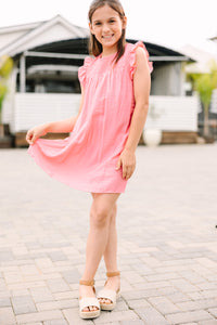 Girls: Longing For Love Coral Pink Ruffled Dress