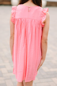 Girls: Longing For Love Coral Pink Ruffled Dress
