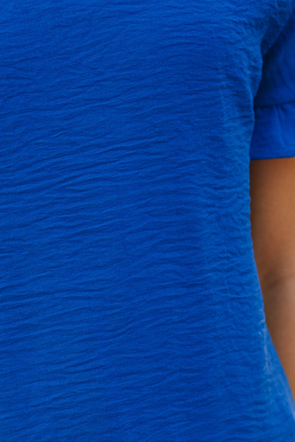 Girls: All I Ask Royal Blue Ruffled Top – Shop the Mint