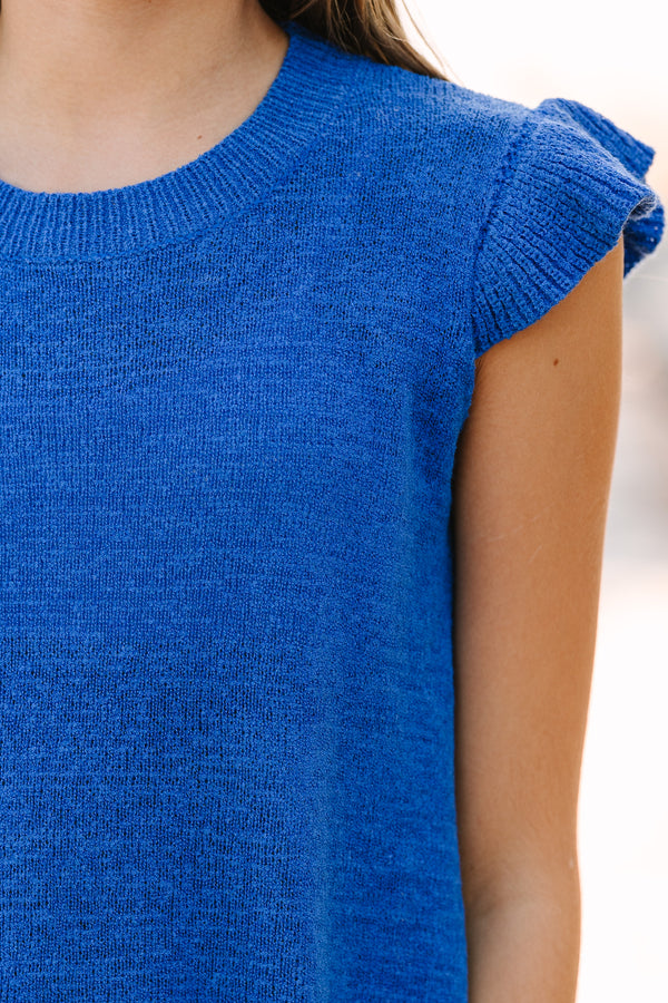 Girls: Certain Joy Royal Blue Knit Top