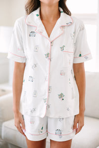 Can't Wait Any Longer White Bridal S/S Pajama Set