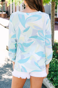Keep Up Blue Abstract Blouse