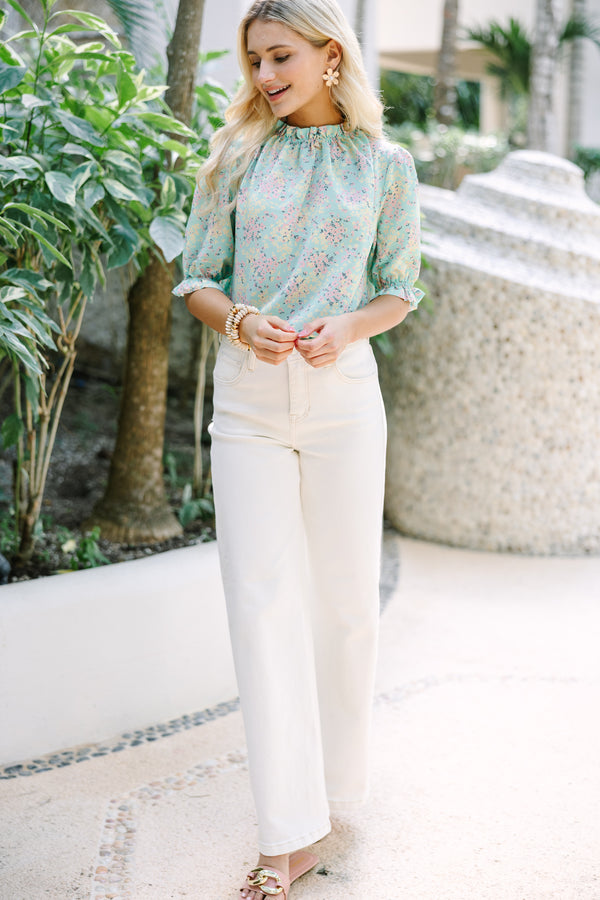 This Is The Time Mint Green Ditsy Floral Blouse – Shop the Mint