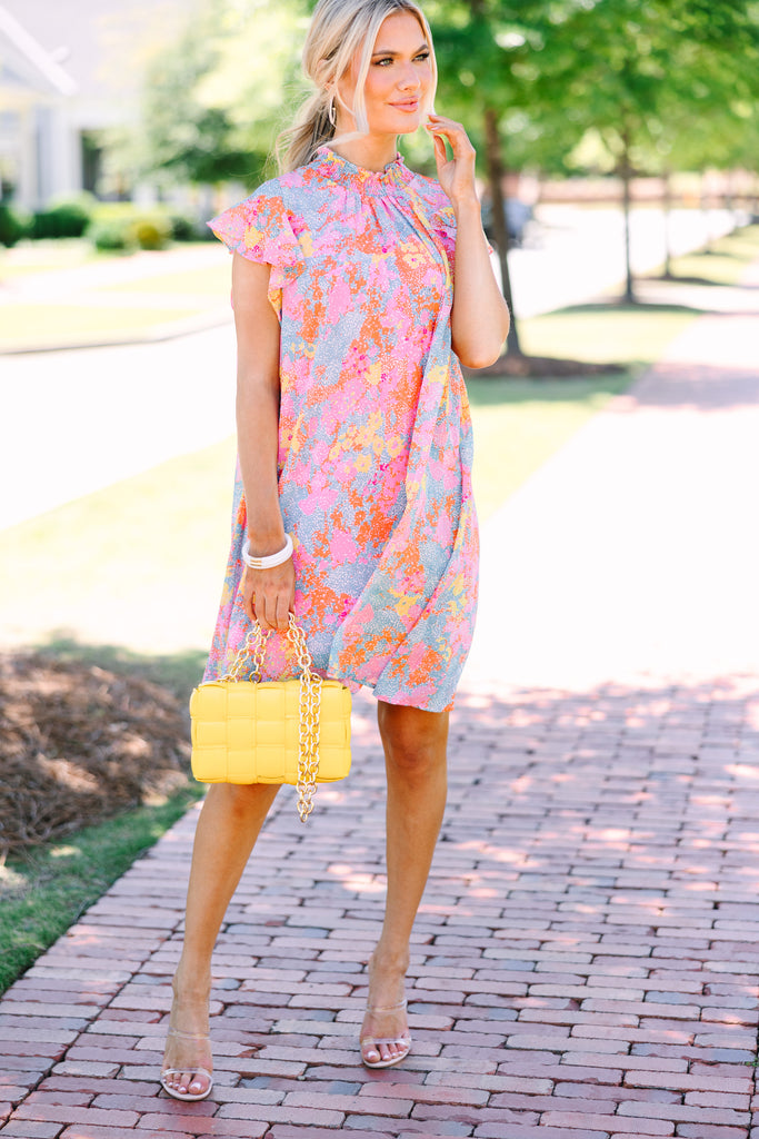 Give You A Chance Pink Abstract Dress – Shop the Mint