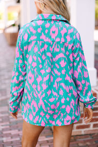 All The Good Emerald Green Abstract Blouse