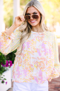All The Details Yellow Floral Blouse