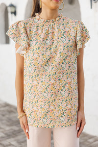On Your Heart Yellow Ditsy Floral Blouse