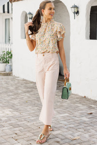 On Your Heart Yellow Ditsy Floral Blouse