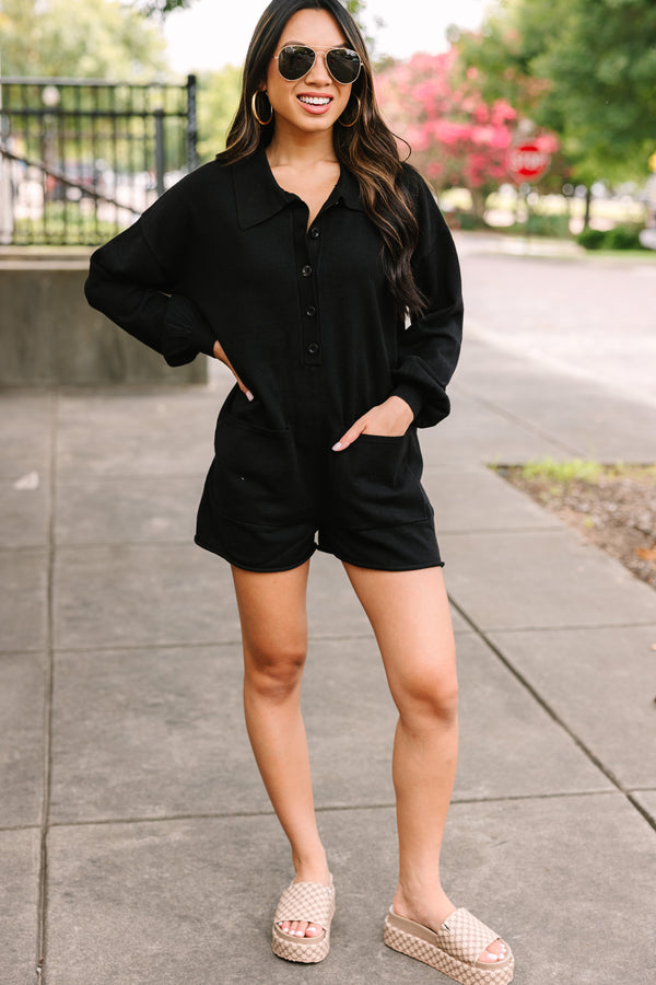 Reaching Out To You Black Romper