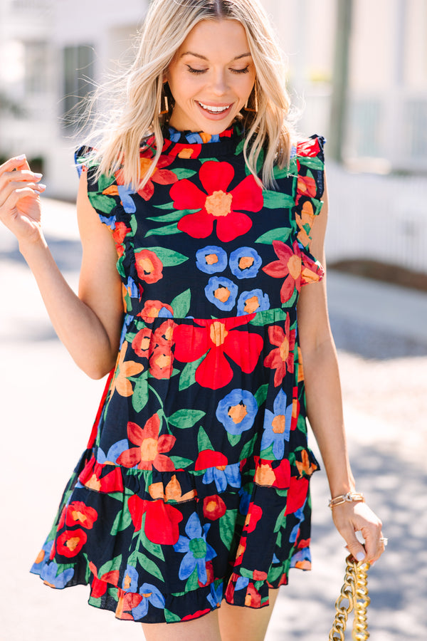 A True Beauty Navy Blue Floral Dress – Shop the Mint