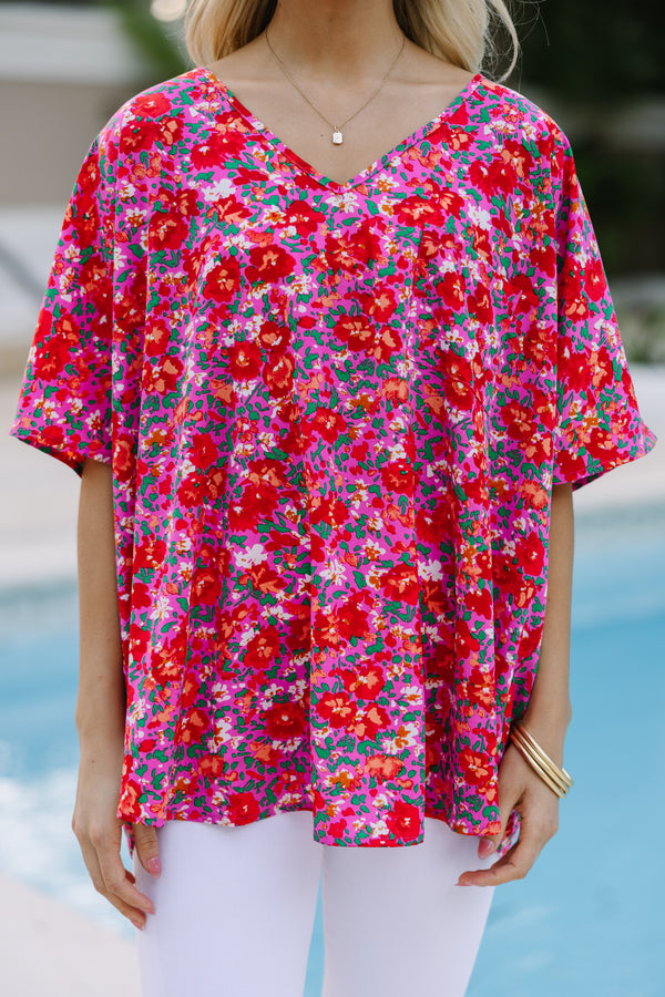 Fuchsia Floral Top