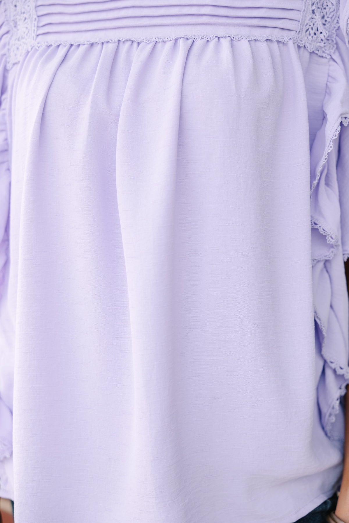 Pruple Ruffland Step It Up Lavender Purple Ruffled Blouse – Shop the Mint
