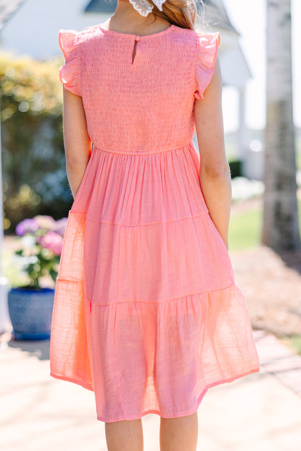 Girls: New Experiences Coral Orange Midi Dress Shop the Mint Girls: New Experiences Coral Orange Midi Dress Shop the Mint