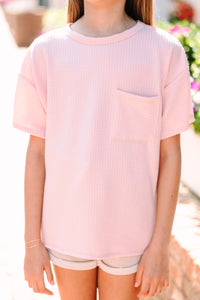 Girls: All I Could Ask For Blush Pink Ribbed Top