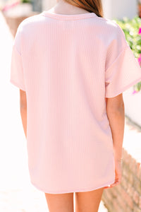 Girls: All I Could Ask For Blush Pink Ribbed Top