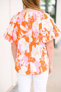 Girls: It's All For You Pink Tropical Floral Blouse
