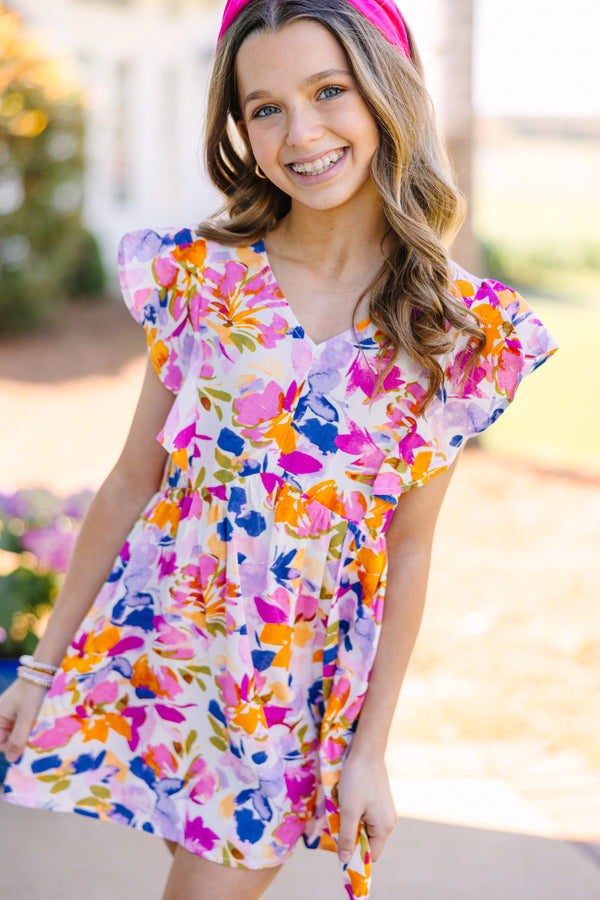 Girls: Give A Little Pink Purple Floral Dress – Shop the Mint