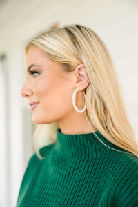 chic hoop earrings, pearl earrings, classic accessories, trendy boutique jewelry 