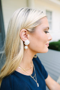 chic stud earrings, pearl earrings, classic accessories, trendy boutique jewelry 