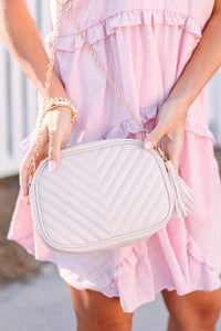 Making Moves Beige Quilted Purse