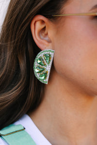 Slice Of Life Green Lime Earrings