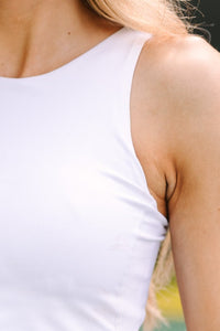 Call On You White Cropped Tank