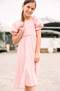 Girls: Lots To Love Mauve Pink Smocked Midi Dress