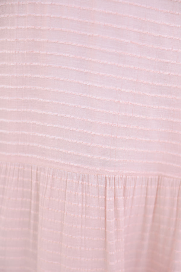Girls: Sunday Morning Blush Pink Striped Dress