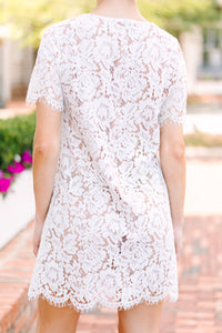 See You There White Lace Shift Dress