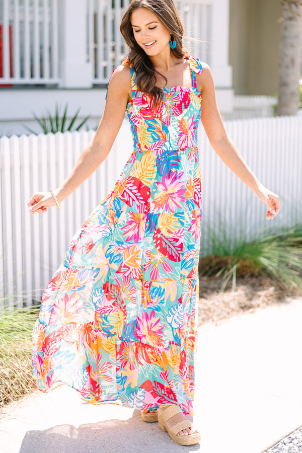 Run To You Pink Tropical Floral Maxi Dress Shop the Mint Run To You Pink Tropical Floral Maxi Dress Shop the Mint