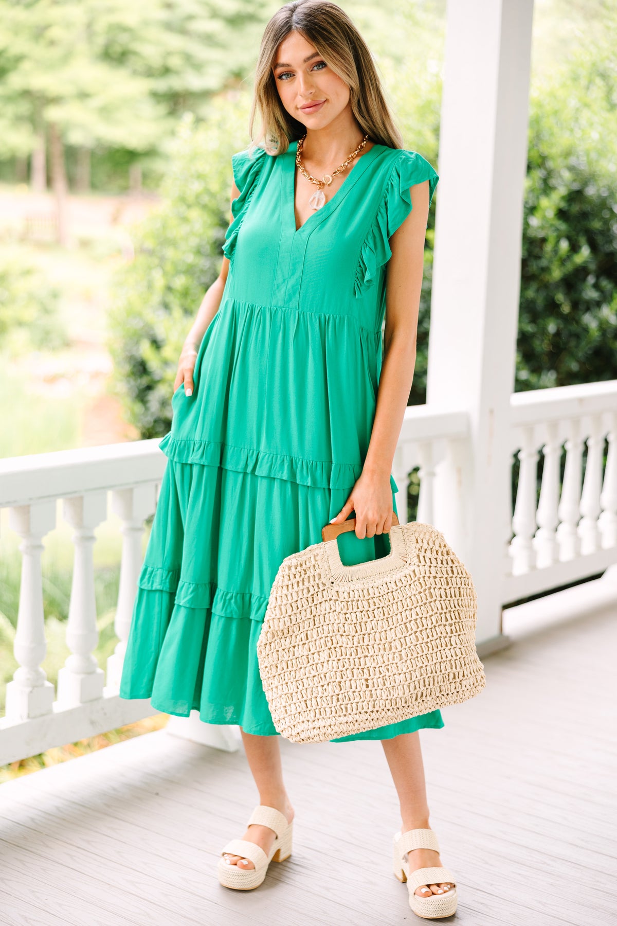 Perfect Day Kelly Green Midi Dress – Shop the Mint