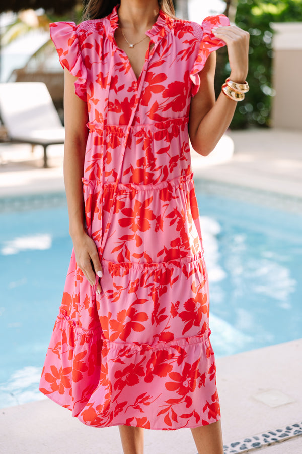 Show You Off Rose Pink Floral Midi Dress – Shop the Mint