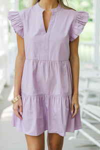 On The Move Lavender Purple Ruffled Babydoll Dress