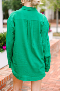 Check You Out Green Button Down Top