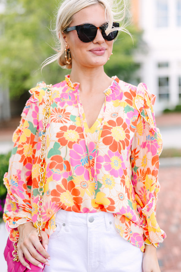 Call On You Yellow Floral Blouse