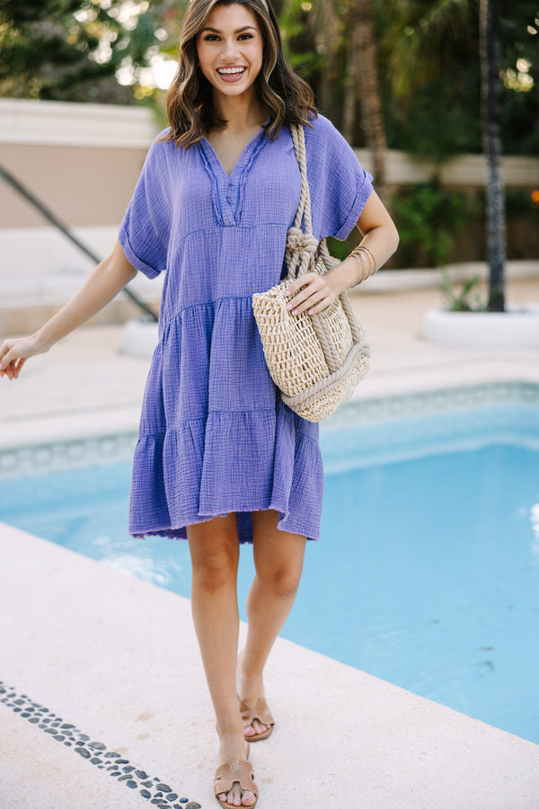 All For You Purple Tiered Cotton Dress Shop the Mint All For You Purple Tiered Cotton Dress Shop the Mint