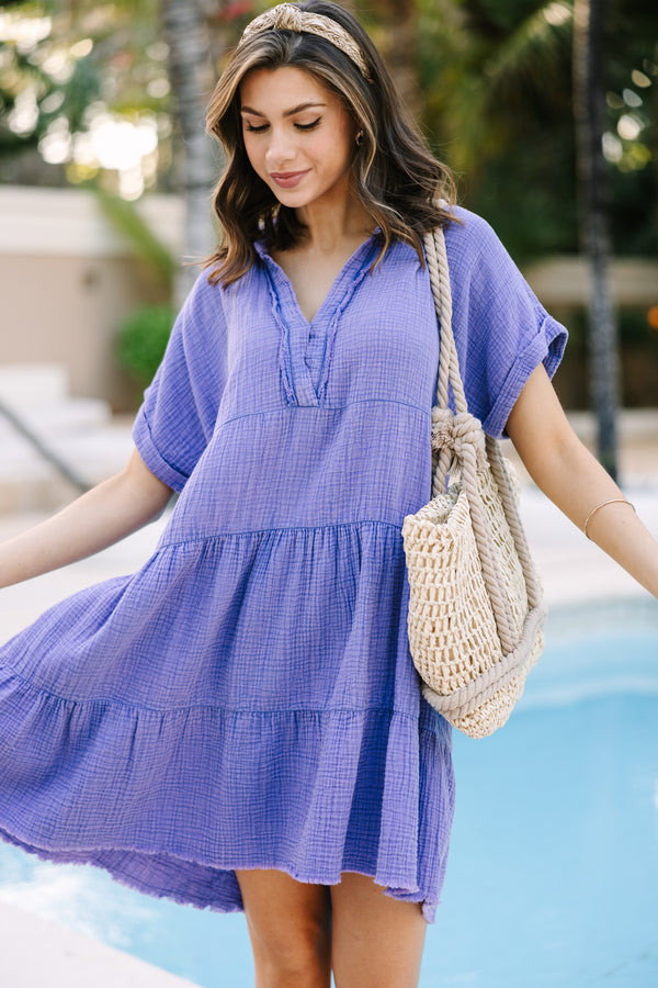 All For You Purple Tiered Cotton Dress Shop the Mint All For You Purple Tiered Cotton Dress Shop the Mint