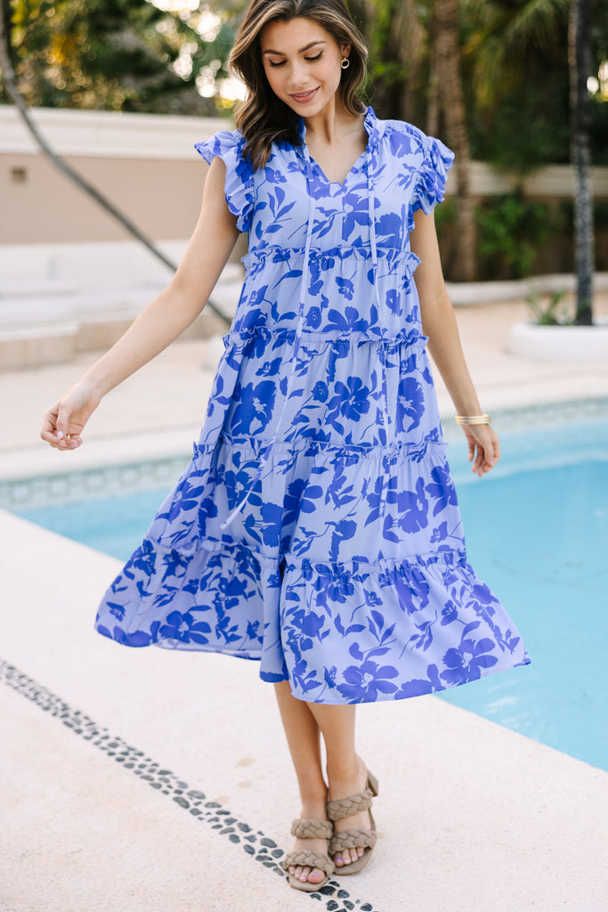 Show You Off Blue Floral Midi Dress – Shop the Mint