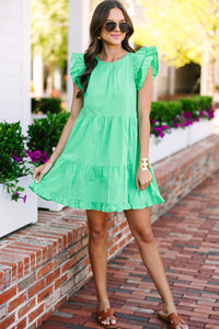 All In A Day Green Apple Babydoll Dress