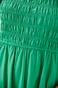 green dresses, smocked dresses, midi dresses for women, puff sleeves