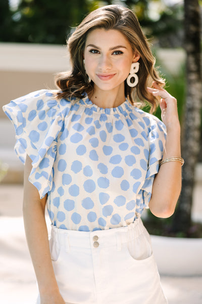 ruffle polka dot top