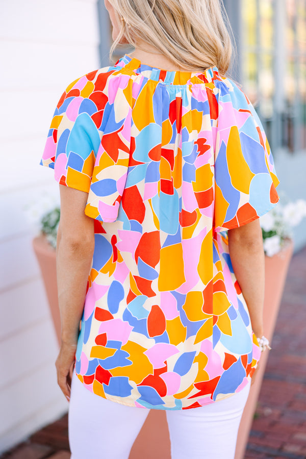 Easy Roads Yellow Abstract Blouse – Shop the Mint