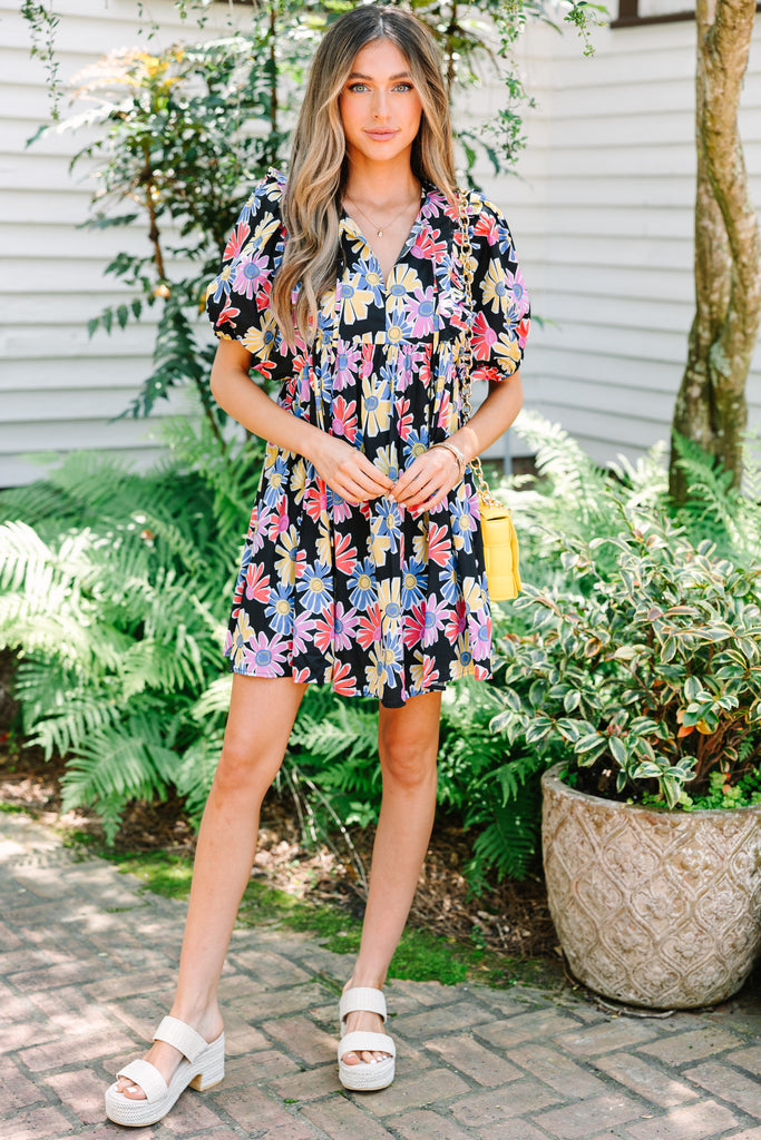 Love In The Air Black Floral Babydoll Dress Shop the Mint