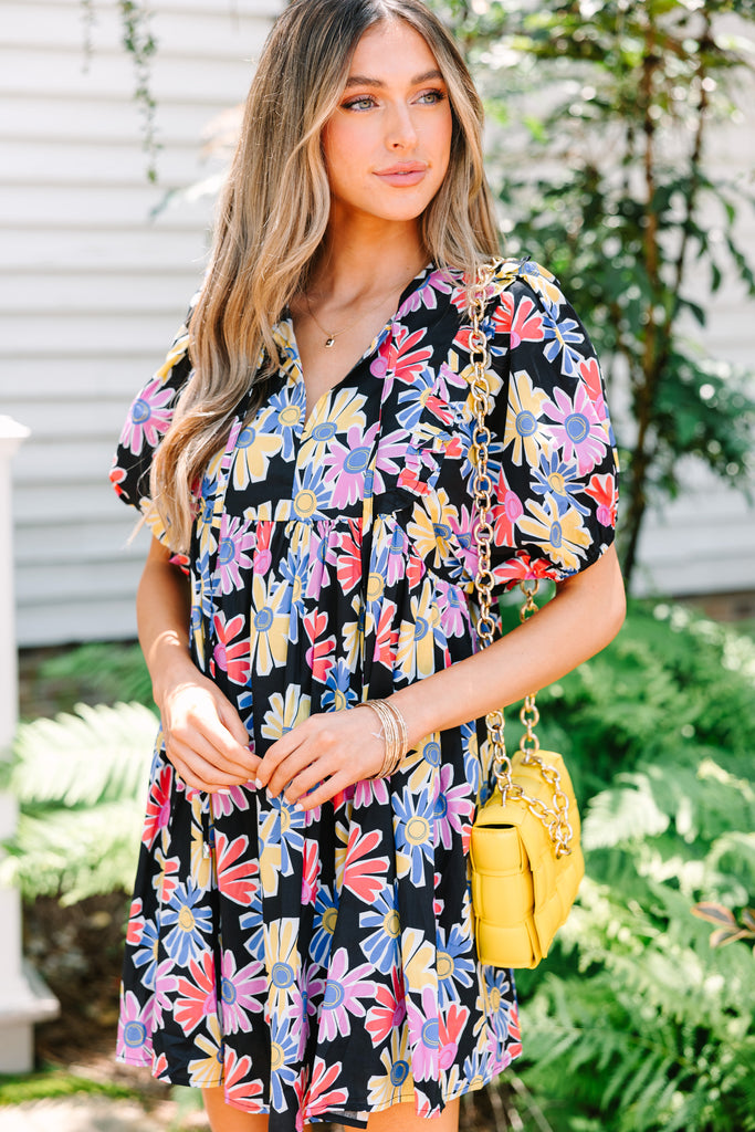 Love In The Air Black Floral Babydoll Dress – Shop the Mint