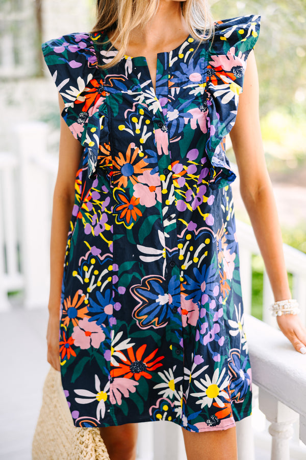 Dance For Hours Navy Blue Ditsy Floral Dress – Shop the Mint