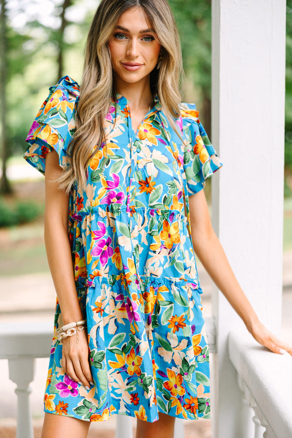 Make It Known Aqua Blue Floral Dress Shop the Mint Make It Known Aqua Blue Floral Dress Shop the Mint