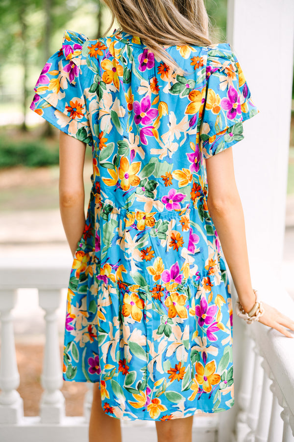 Make It Known Aqua Blue Floral Dress Shop the Mint Make It Known Aqua Blue Floral Dress Shop the Mint