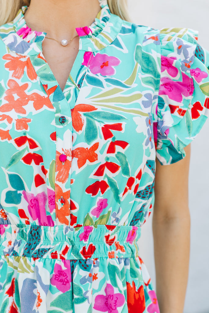 Emerald Blossoms Romper