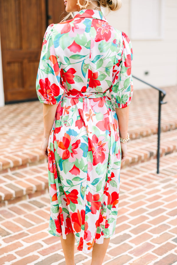 Wild For You White Floral Maxi Dress